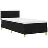 vidaXL LED Box Spring Bed med LED-lysstrimler Sort 90 x 200 cm Stof