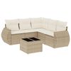 vidaXL sofas&aelig;t til haven 6 dele med hynder polyrattan beige