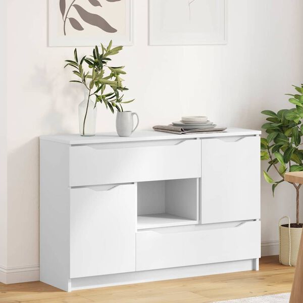 vidaXL Sideboard med skuffe Hvid 100 x 30 x 65,6 Konstrueret tr&aelig;