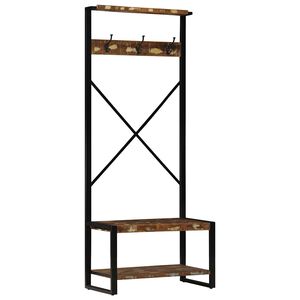 vidaXL t&oslash;jstativ 80x40x190 cm massivt genbrugstr&aelig; flerfarvet