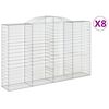 vidaXL buede gabionkurve 8 stk. 300x50x180/200 cm galvaniseret jern