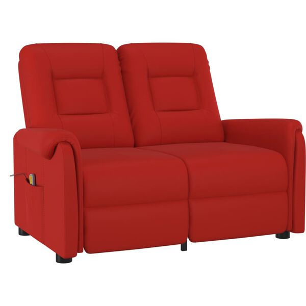 vidaXL 2-personers massagestol kunstlæder vinrød