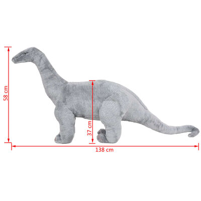 vidaXL stående tøjdyr brachiosaurus plysstof XXL grå