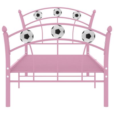 vidaXL sengestel 90x200 fodbolddesign metal pink