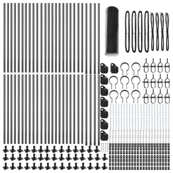 vidaXL Hegn med stolper Grå 0.8 x 100 m PVC-belagte stål