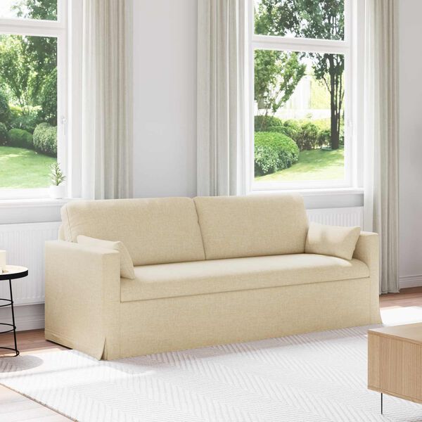 vidaXL Sofa 180cm Creme Metal