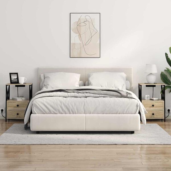 vidaXL Natskab med skuffe Sonoma eg 40 x 31 x 60 cm Konstrueret tr&aelig;