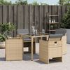 vidaXL havestole 4 stk. med hynder polyrattan blandet beige