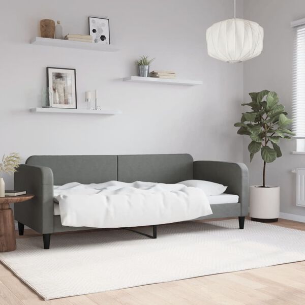 vidaXL daybed 80x200 cm stof m&oslash;rkegr&aring;