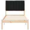 vidaXL Sengestel med Polstret Hovedgavl Sort 75 x 190 cm