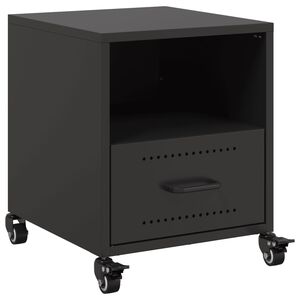 vidaXL sengebord 36x39x43,5 cm st&aring;l sort