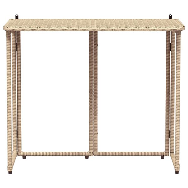 vidaXL foldbart havebord 90x51x75 cm polyrattan beige