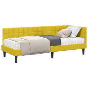 vidaXL Hj&oslash;rnesengramme med Madras 2 stk. Gul 80 x 200 cm Fl&oslash;jl