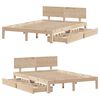 vidaXL sengeramme med skuffer 150x200 cm massivt fyrretræ