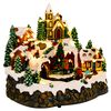 vidaXL Juleby med tog SALO 25,5 x 20 x 23 cm Harpiks Flerfarvet