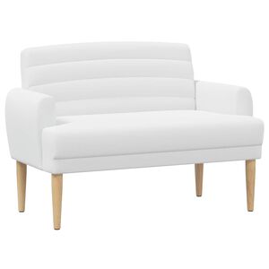 vidaXL L&aelig;nestol med knap tufting Hvid 116 x 67 x 80 cm Stof