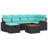 vidaXL Havesofa S&aelig;t 7 stk. Sort Poly rattan