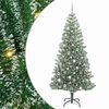 vidaXL Kunstigt Juletr&aelig; Snebelagt med LED Lys Gr&oslash;n og Hvid 210 cm