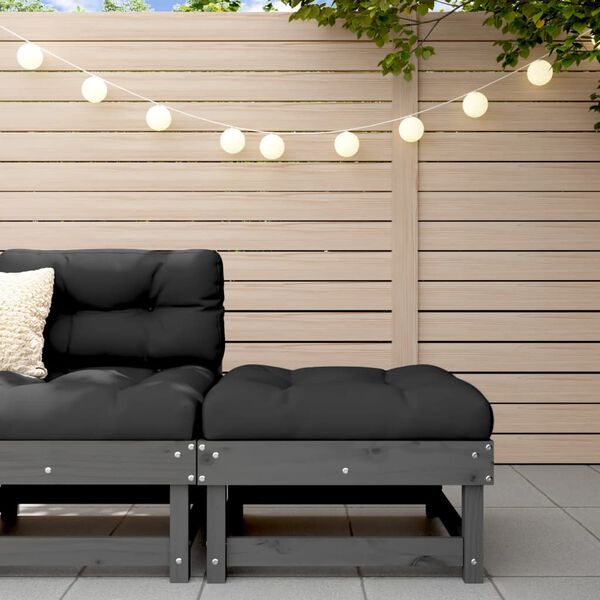 vidaXL haveskammel massivt fyrretr&aelig; gr&aring;