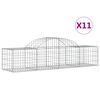 vidaXL buede gabionkurve 11 stk. 200x50x40/60 cm galvaniseret jern