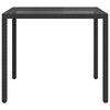 vidaXL havebord 90x90x75 cm h&aelig;rdet glas og polyrattan sort