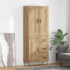vidaXL Highboard Artisan Egetr&aelig; 69,5 x 34 x 180 cm Konstrueret tr&aelig;