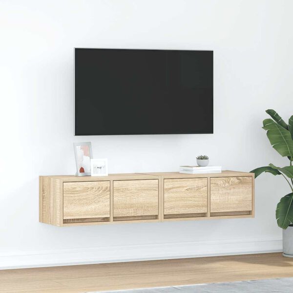 vidaXL tv-borde 2 stk. 60x31x25,5 cm konstrueret tr&aelig; sonoma-eg