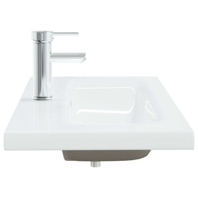 vidaXL indbygget håndvask med hane 91x39x18 cm keramisk hvid