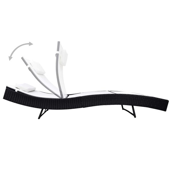 vidaXL liggestol polyrattan sort