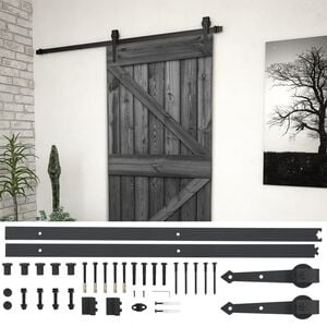 vidaXL Skyded&oslash;r 80 x 210 cm Massivt fyrretr&aelig; Naturfarvet og sort