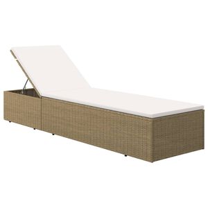 vidaXL liggestol polyrattan brun og cremehvid