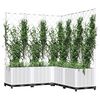 vidaXL plantekasse med espalier 120x120x136 cm PP hvid