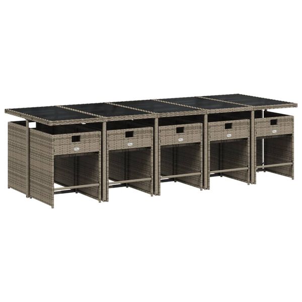 vidaXL lounges&aelig;t til haven 11 dele med hynder polyrattan gr&aring;