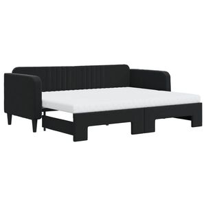 vidaXL daybed med udtr&aelig;k og madras 80x200 cm velour sort