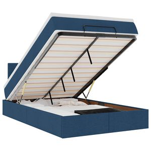 vidaXL ottoman seng med madras & LEDs 120x190cm stof bl&aring;