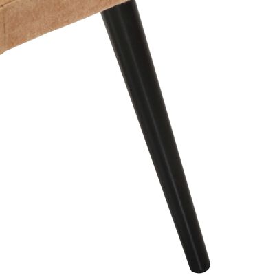 vidaXL lænestol med fodskammel kanvas cremefarvet