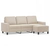 vidaXL 3-personers sofa med fodskammel 180 cm mikrofiberstof creme