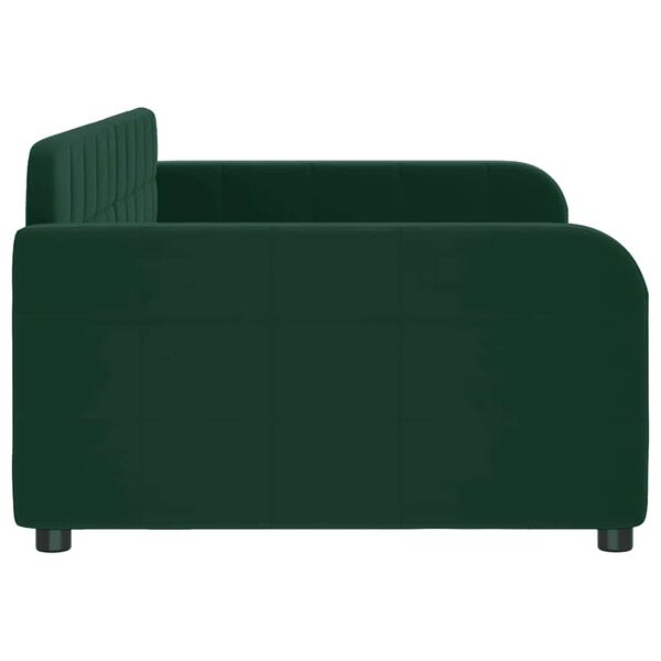 vidaXL daybed 100x200 cm velour m&oslash;rkegr&oslash;n