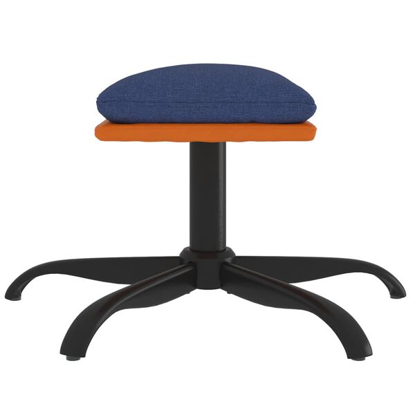 vidaXL fodskammel 60x60x36 cm stof og kunstlæder blå