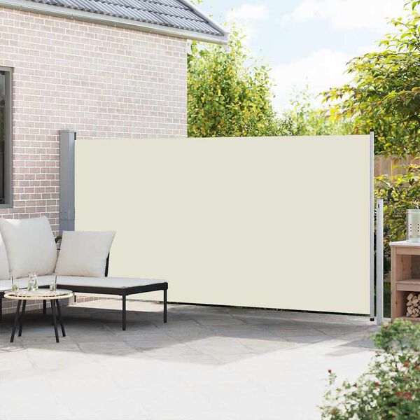 vidaXL sammenrullelig sidemarkise 160 x 500 cm cremefarvet