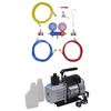 vidaXL vakuumpumpe 50 l/min. med 2-vejs trykm&aring;lers&aelig;t med manifold