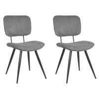 LABEL51 spisebordsstole 2 stk. Vic 49x60x87 cm mørkegrå