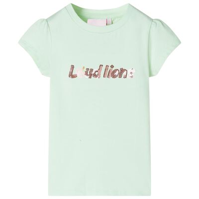 T-shirt til børn str. 92 med flæser lysegrøn