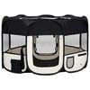 vidaXL foldbar hundeg&aring;rd med b&aelig;retaske 125x125x61 cm sort