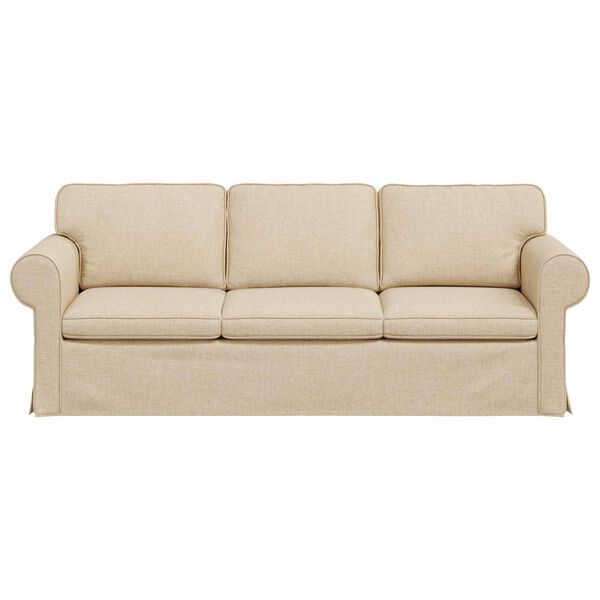 vidaXL Sofa Creme 215 x 82 x 80 cm Stof