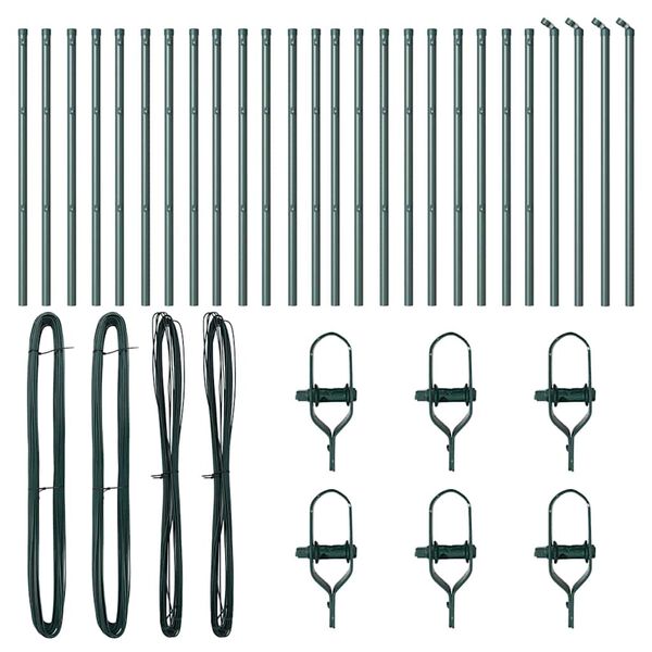 vidaXL Hegnspæl Andet 26 pcs Grøn 3,2 x 3,2 x 120 cm Stål