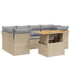 vidaXL sofas&aelig;t til haven 7 dele med hynder polyrattan beige