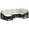 vidaXL Havesofa S&aelig;t 6 stk. Sort polyrattan