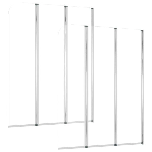 vidaXL brusevægge 2 stk. 104x130 cm hærdet glas transparent