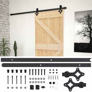 vidaXL Skyded&oslash;r 80 x 210 cm Massivt fyrretr&aelig; Naturfarvet og sort